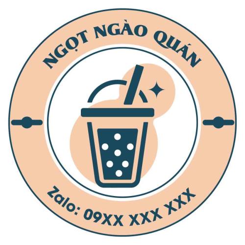 Mẫu tem decal quán trà sữa đẹp ấn tượng dán ly cốc