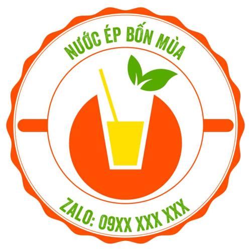 Tem decal quán trà, nước ép dán ly màu sắc nổi bật trẻ trung