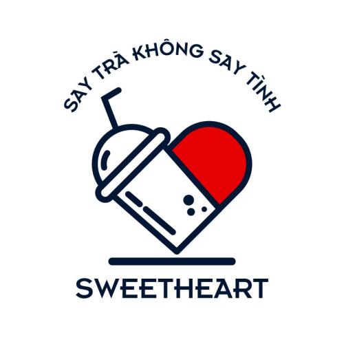 Mẫu tem decal quán trà sữa, nước trái cây thiết kế tối giản