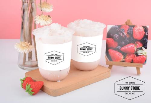Mẫu tem decal nhãn dán ly, cốc nhựa