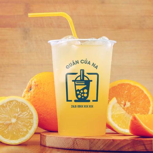 Mẫu tem decal dán ly nước trái cây thiết kế đơn giản ấn tượng